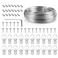 Upgraded Picture Hanging Kit, 182 Pcs Frame Hooks Hardware Including Picture Hanging Wire(100 feet), 70Pcs D-Ring Picture Hangers with 70Pcs Screws, 40Pcs Aluminum Crimping Sleeves and 1 Screwdriver