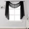 DONREN Luxury Soft Sheer Curtains Scarf for Windows - Semi Voile Window Scarf Valance,52 Inches Wide by 144 Inches Long (1 Panel,Jet Black)
