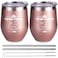 COFOZA 30 Years Wedding Engagement Marriage 30th Anniversary Cups Set for Couples 2 Pack Rose Gold Stainless Steel Wine Tumbler Glass 30th Anniversary Mr Right Mrs Always Right