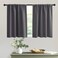 RYB HOME Short Curtains Gray Half Window Curtains for Bedroom, Privacy Curtain Tiers for Windows, Energy Saving Drapes for Bathroom Shades, Wide 42 x Long 36 inches per Panel, Grey, Set of 2