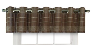 Versailles Home Fashions BPU147212-12 Bamboo Wood Valance with Grommets, 72" x 12", Walnut
