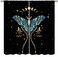 Blue Moon Moth Curtains,Boho Mystical Magic Stars Floral Leaves Moth Moon Phase Aesthetic Witchy Home Decoration Black Curtains Window Treatment Kitchen Bedroom Dining Room 21x45in,2 Panel Set