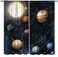 Solar System Curtains for Kid's Room, Planets Names Galaxy Milky Way Stars Outer Space Decorative Window Treatments for Boys Teens Living Room Bedroom Nursery Drapes 2 Panel Sets,42x45 Inch
