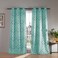 Kelvin Kit Heavy Geometric Insulated Blackout Room Darkening Window Curtain Set of 2 Panels, 38 X 112 Inch, Ocean, 2 Piece