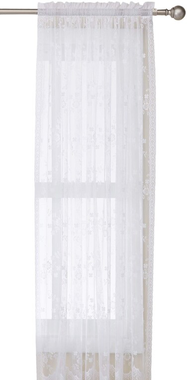 Common Wealth Home Fashions Mona Lisa Lace Window Panels, 56 by 63-Inch, White