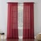 No. 918 Erica Crushed Sheer Voile Rod Pocket Curtain Panel, 51" x 108", Red