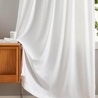 Privacy Sheer Curtains 84 inch Length 2 Panels Set White Semi Sheer Privacy Curtain Drapes, Rod Pocket Velvet Opaque Privacy Curtains for Windows Living Room Bedroom Sunroom French Doors (52"W x 84"L)