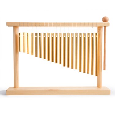 ENNBOM 20 Note Chime Table Top Bar Chime Wind Chime 20 Bars Instrument Percussion with Mallet (Gold)