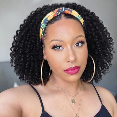 Fancy Hair Afro Wig Afro Kinky Wigs Short Curly Half Wig Heat Resistant Fiber Synthetic Party Cosplay Half Wigs for Women Nature Black