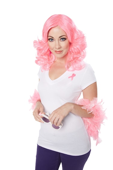 California Costumes Women's Breast Cancer Research Foundation (BCRF) Feathered Wig, Pink, One Size