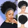 LEOSA Afro Headband Wig Kinky Curly Wigs for Women Short Curly Black Headband Wig Natural Afro Wig with Silver Headband Attached Short Synthetic Afro Curly Headband Wigs Natural Black Glueless Wig