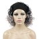 Aimole 16 Inches Short Curly Hair Gray Wigs with Black Root Women's Wig 3/4 Half Wig with Black Headband (1+GRAY)