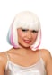 Dreamgirl Women's Mid-Length Hidden White/Neon Rainbow Bob Wig, Multicolor, One Size