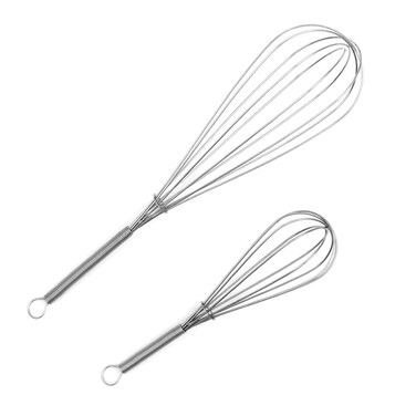 Whisks for Cooking Set, Stainless Steel Wisker for Baking, Blending, Rust-Proof Balloon Wire Whisker Egg Whisk Hand Mixers (8 in + 12 in, 2)