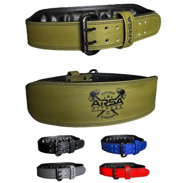 Arsa Fitness Premium Leather 9MM Thickness Weightlifting Belt for Men and Women, Reducing Back Strain, Crossfit, Bodybuilding, Powerlifting, and Strength Training (SMALL, BLOOD RED)