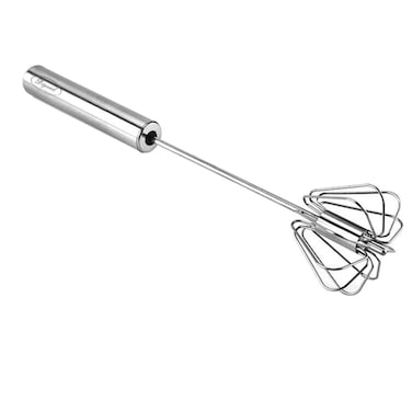Stainless Steel Egg Whisk, Hand Push Rotary Whisk Blender, Versatile Milk Frother, Hand Push Mixer Stirrer for Blending, Whisking, Beating &amp; Stirring (12in)
