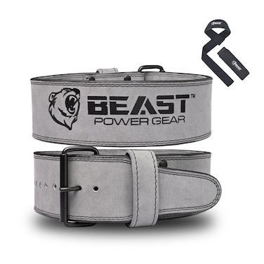 Beast Power Gear Weight Lifting Belts - Free Strap 4&acirc;&euro; Wide 10mm Thick for Weightlifting Bodybuilding Powerlifting Belt Superior Back Support Gym Belts for Men Women
