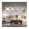 3D Mirror Wall Stickers, 4 Pcs Acrylic Crystal Art Wall Decal, Self Adhesive Removable Mirror Plastic Wall Sheet Tiles DIY Home Decoration for Living Room Bedroom Stair Wall Decor (4PCS, Square)