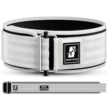 Gym Belt for Men &amp; Women   Cross Training and Powerlifting   Power Belt Heavy Duty 4-Inch Wide (White, Small)