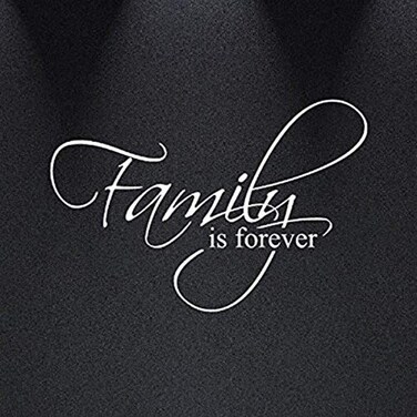 Family is Forever Vinyl Wall Decal Art Saying Home Decor Sticker #1225 (20" Wide X 13" High) (Matte White)