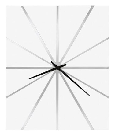 Howard Miller Hiawatha Wall Clock II 549-478 &acirc;&euro;&ldquo; Rectangular Oversized High-Gloss White Home Decor with Quartz Movement