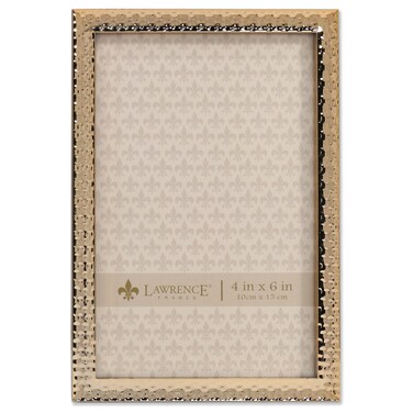 Lawrence Frames Metal Picture Frame with Hammer Effect, 4x6, Gold