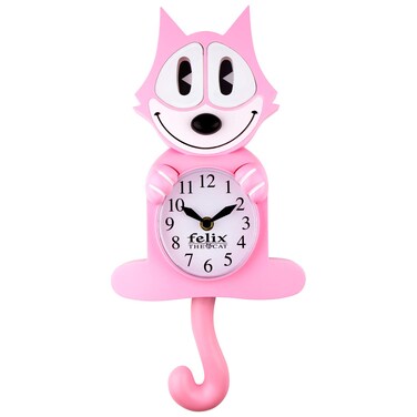 NJ Croce CL 600-P Felix The Cat Motion Clock - Pink