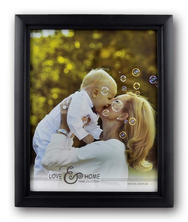 Spiretro 8 x 10 inch Classic Curve Edge, Solid Wood Document/Picture Frame with Plexiglass, Vertical and Horizontal for Tabletop or Wall Mounting Display Photo Frame, Plain Gallery Black