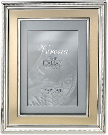 Lawrence Frames Silver Plated Metal Picture Frame, Brushed Gold Inner Panel, 8x10