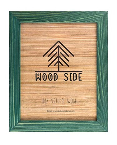 Rustic Wooden Picture Frame 11x14-100% Natural Solid Eco Distressed Wood for Wall Mounting Photo Frame - Green