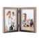 AEVETE 5x7 Double Picture Frames Hinged Wood Folding Picture Frames Vertically Display, Real Glass Front