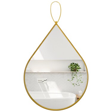 FEUFOAM Gold Wall Mirrors Decorative Irregular Hanging Mirror 26 X 18 Inch Bathroom Wall-Mounted Mirrors Big Mirror for Living Room Dress Room