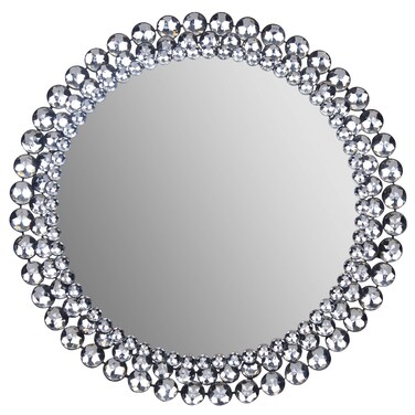 Everly Hart Collection Round Jeweled Mirror, 24