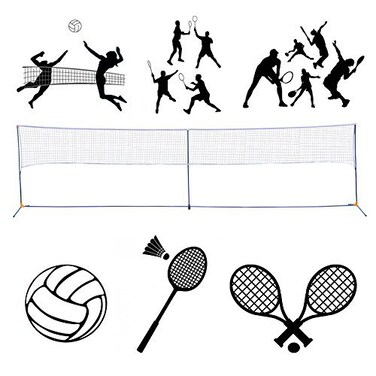 BenefitUSA Portable 3-in-1 Badminton/Volleyball/Tennis Training Net Set with Carrying Bag (20, 20)
