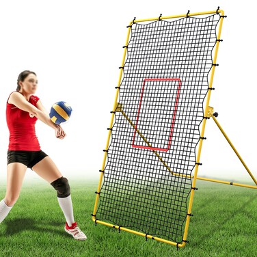 Volleyball Rebounder Net 4x7ft Volleyball Bounce Back Net Training Practice Net with 0-90&Acirc;&deg; Rebound Angles Center Target&iuml;&frac14;&OElig;Also for Soccer, Baseball, Softball and Lacrosse etc.