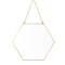 Dahey Gold Hexagon Mirror Wall Decor Small Decorative Mirror Hanging Mirrors for Wall Home Bathroom Bedroom Living Room, 11.81&quot;X10.24&quot;, Small, Gold
