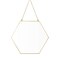 Dahey Gold Hexagon Mirror Wall Decor Small Decorative Mirror Hanging Mirrors for Wall Home Bathroom Bedroom Living Room, 11.81"X10.24", Small, Gold
