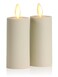Luminara Realistic Artificial Moving Flame Votive Candle - Set of 2 - Moving Flame LED Battery Operated Lights for Christmas, Halloween - Remote Ready - Remote Sold Separately - Ivory - 1.5" x 4