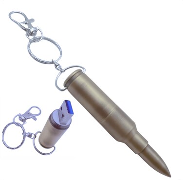 WooTeck 128GB Metal Shining Bullet USB 3.0 Flash Drive Memory Stick with Keychain,Bronze