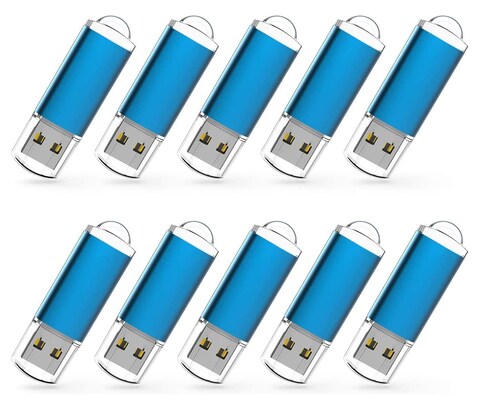 RAOYI 10 Pack 8GB USB Flash Drive USB 2.0 Memory Stick Bulk Thumb Drive Pen Drive Jump Drive-Blue