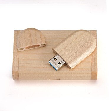 Novelty Wood USB 3.0 Flash Drive 32GB Data Storage Memory Stick USB Stick Pendrive with Wooden Box (Wood)