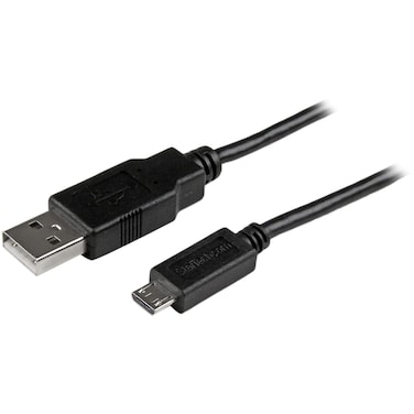 StarTech.com 15cm 6in Mobile Charge Sync USB to Slim Micro USB Cable for Phones &amp; Tablets A to Micro B - M/M - Thin Micro USB Charge Cable (USBAUB15CMBK)