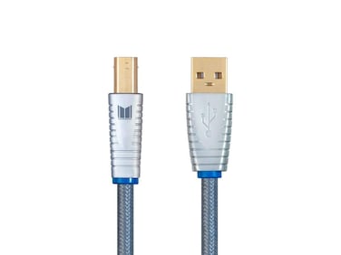 Monolith USB Digital Audio Cable - USB Type-A to USB Type-B, Gold-Plated Connectors, 22AWG, 1 Meter, Gray