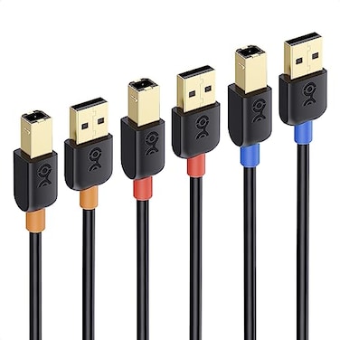 Cable Matters 3-Pack USB Cable/USB Printer Cable 15 ft, USB A to B Cable, USB 2.0 Cable Compatible with Printer, MIDI Controller, MIDI Keyboard and More - 15 Feet