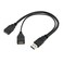 CableccBlack USB 3.0 Male to Dual USB Female Extra Power Data Y Extension Cable for 2.5" Mobile Hard Disk
