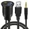 BATIGE USB 3.0 &amp; 3.5mm Car Mount Flush Cable, 3ft