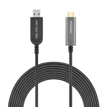 USB A to C Fiber Optical Extension Cable USB 3.1 Gen2 10Gbps 10M 33FT Compatible with Microsoft Azure Logitech Camera Aver &amp;Vaddio &amp; Barco ClickShare Touch Screen Kinect Intel RealSense