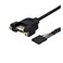 StarTech.com 3 ft Panel Mount USB Cable - USB A to Motherboard Header Cable F/F - USB A-Female to USB Header Adapter - USB-A (F) Port, 3ft (USBPNLAFHD3),Black