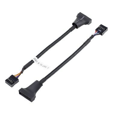 cablecc 2pcs USB 2.0 9Pin to USB 3.0 20pin Housing Header Female Cable Reversible for Motherboard