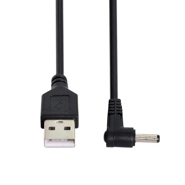 chenyang CY USB 2.0 Male to 3.5mm 1.35mm DC Power Plug Barrel 5v Right Angled 90 Degree Cable 100cm